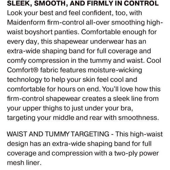 Maidenform High-Waist Boyshort Shapewear FL2107 NWT - Picture 6 of 11